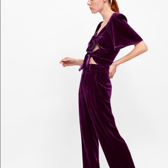 Zara purple velvet top-- Host Pick!! - Picture 3 of 3